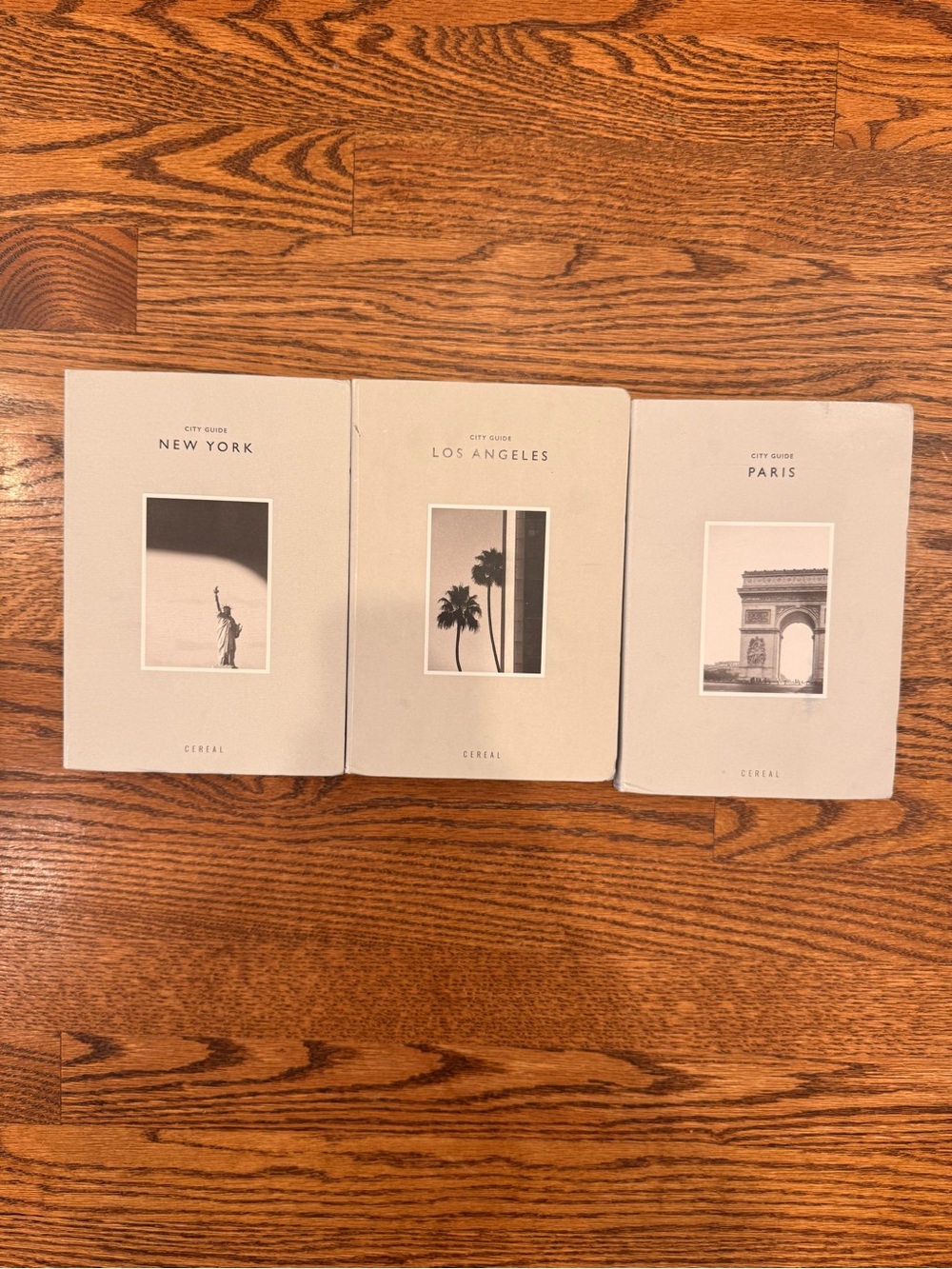 3 Cereal City Guide books - New York, Los Angeles, and Paris